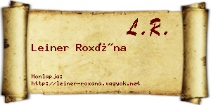 Leiner Roxána névjegykártya